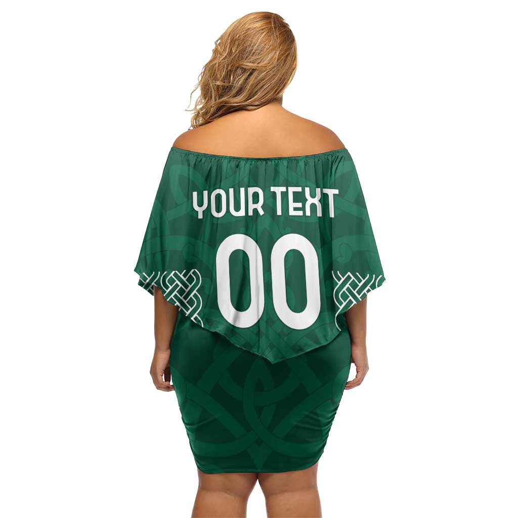 Custom Ireland Rugby Family Matching Off Shoulder Short Dress and Hawaiian Shirt Come On Shamrock