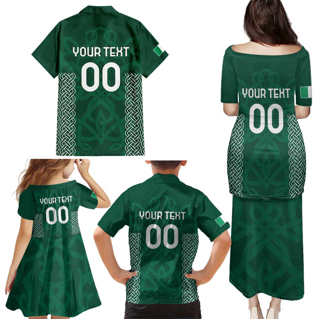 Custom Ireland Rugby Family Matching Puletasi and Hawaiian Shirt Come On Shamrock