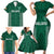 Custom Ireland Rugby Family Matching Short Sleeve Bodycon Dress and Hawaiian Shirt Come On Shamrock