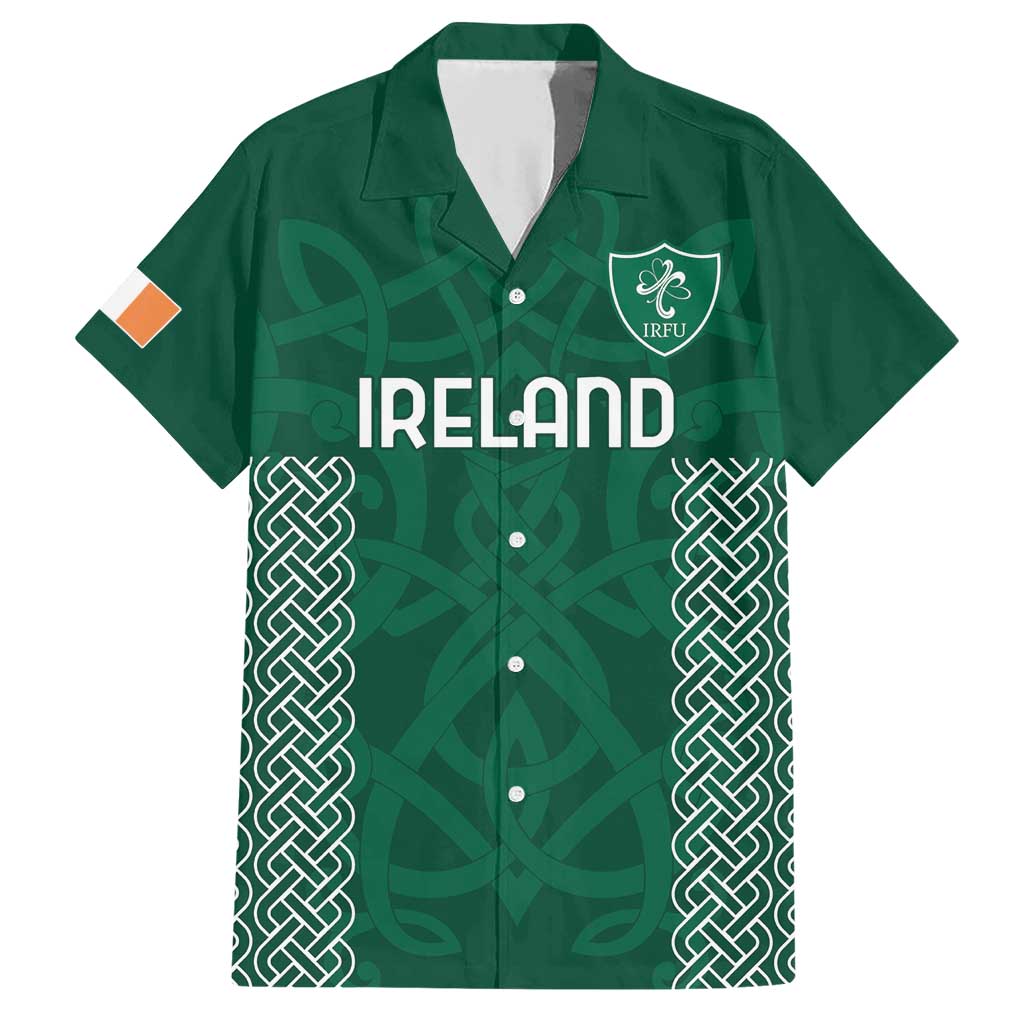 Custom Ireland Rugby Family Matching Short Sleeve Bodycon Dress and Hawaiian Shirt Come On Shamrock