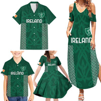 Custom Ireland Rugby Family Matching Summer Maxi Dress and Hawaiian Shirt Come On Shamrock