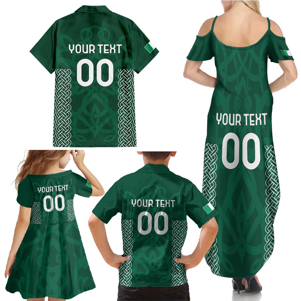 Custom Ireland Rugby Family Matching Summer Maxi Dress and Hawaiian Shirt Come On Shamrock