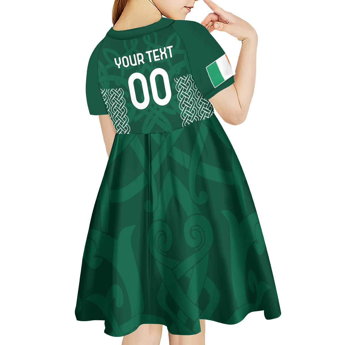Custom Ireland Rugby Kid Short Sleeve Dress Come On Shamrock