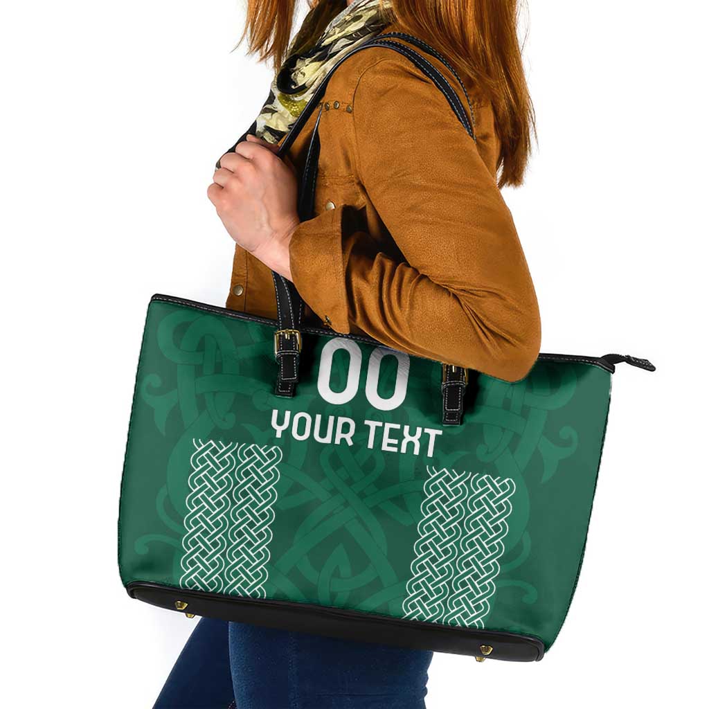 Custom Ireland Rugby Leather Tote Bag Come On Shamrock