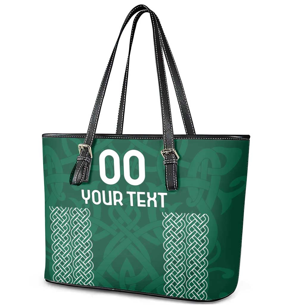 Custom Ireland Rugby Leather Tote Bag Come On Shamrock