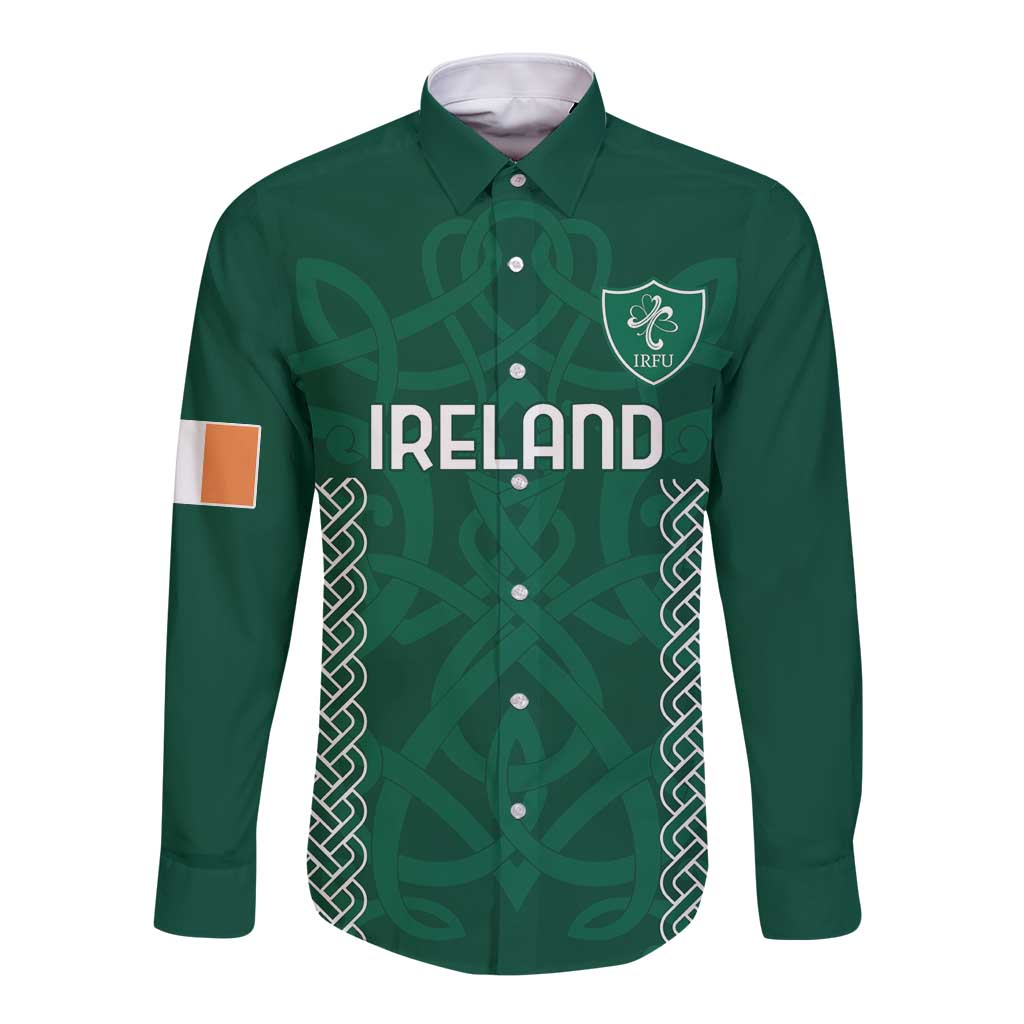 Custom Ireland Rugby Long Sleeve Button Shirt Come On Shamrock