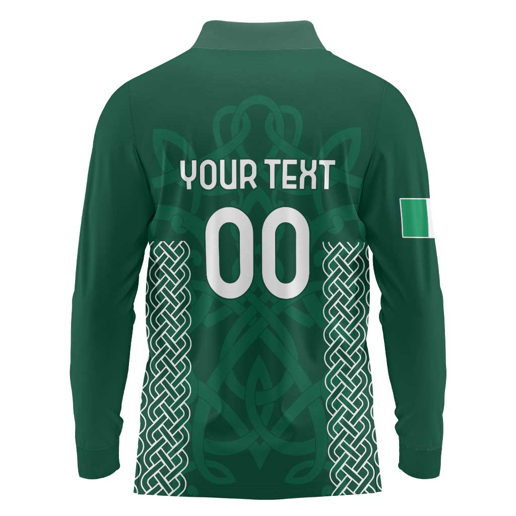 Custom Ireland Rugby Long Sleeve Polo Shirt Come On Shamrock