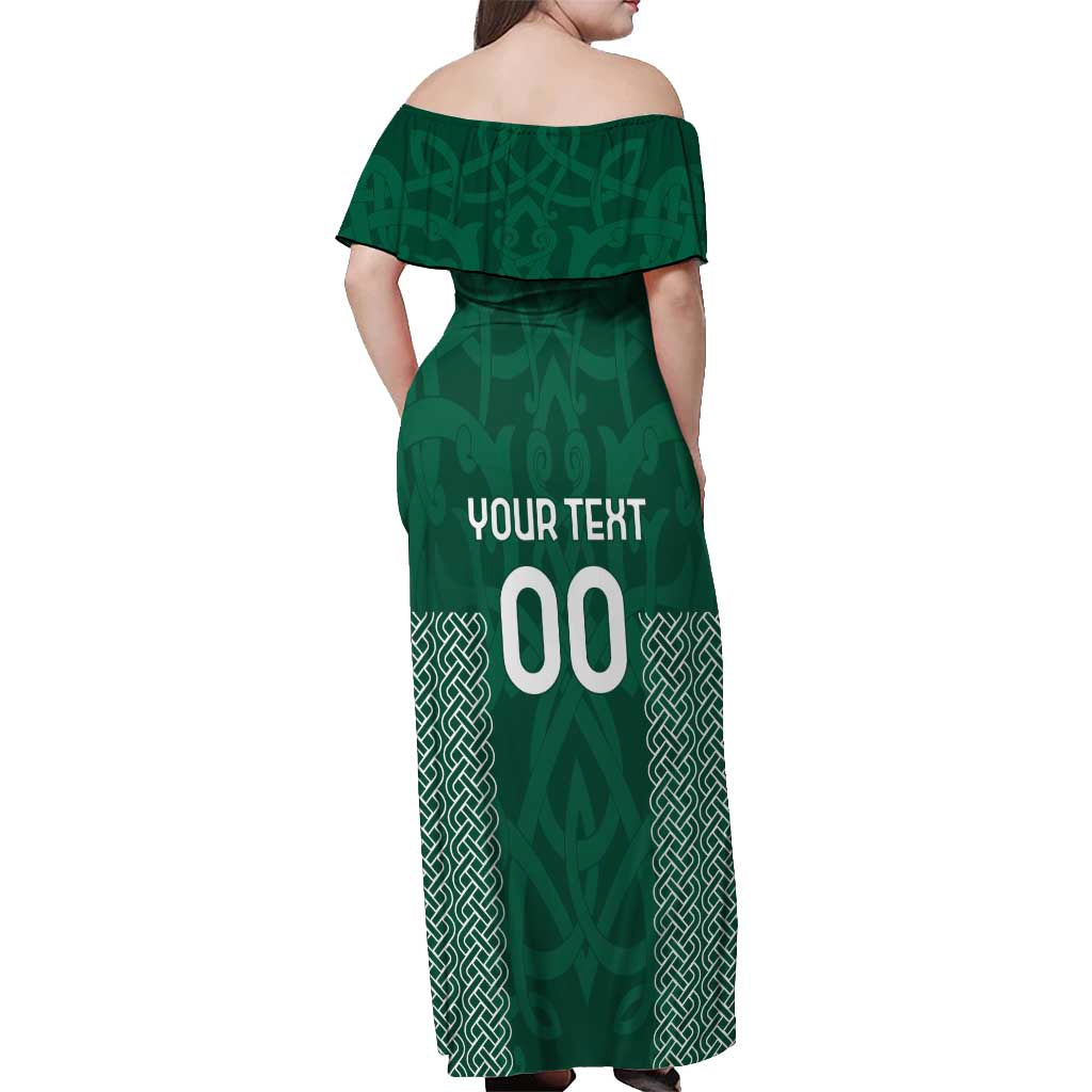 Custom Ireland Rugby Off Shoulder Maxi Dress Come On Shamrock