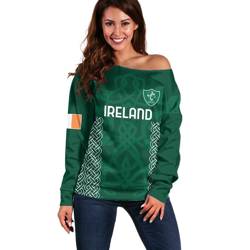 Custom Ireland Rugby Off Shoulder Sweater Come On Shamrock