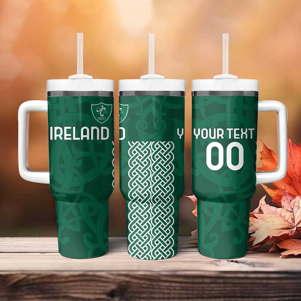 Custom Ireland Rugby Tumbler With Handle Come On Shamrock