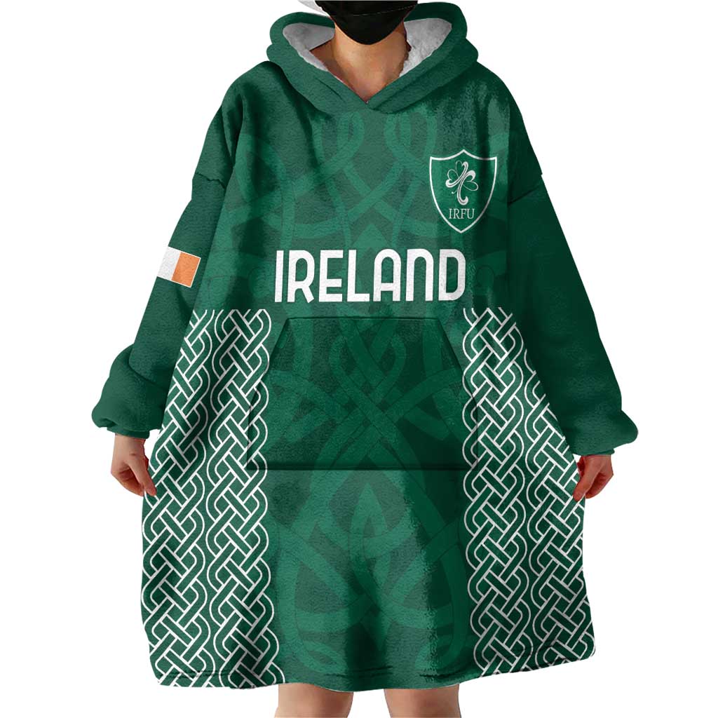 Custom Ireland Rugby Wearable Blanket Hoodie Come On Shamrock