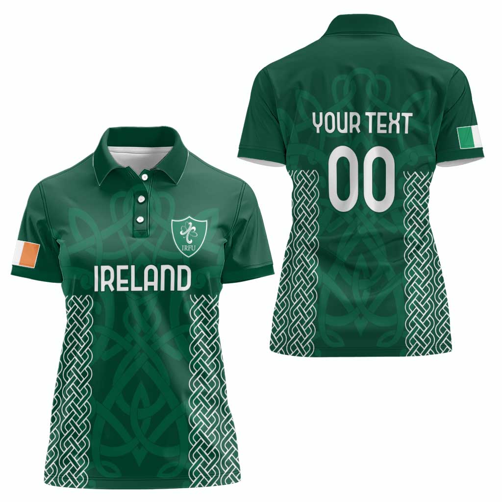 Custom Ireland Rugby Women Polo Shirt Come On Shamrock