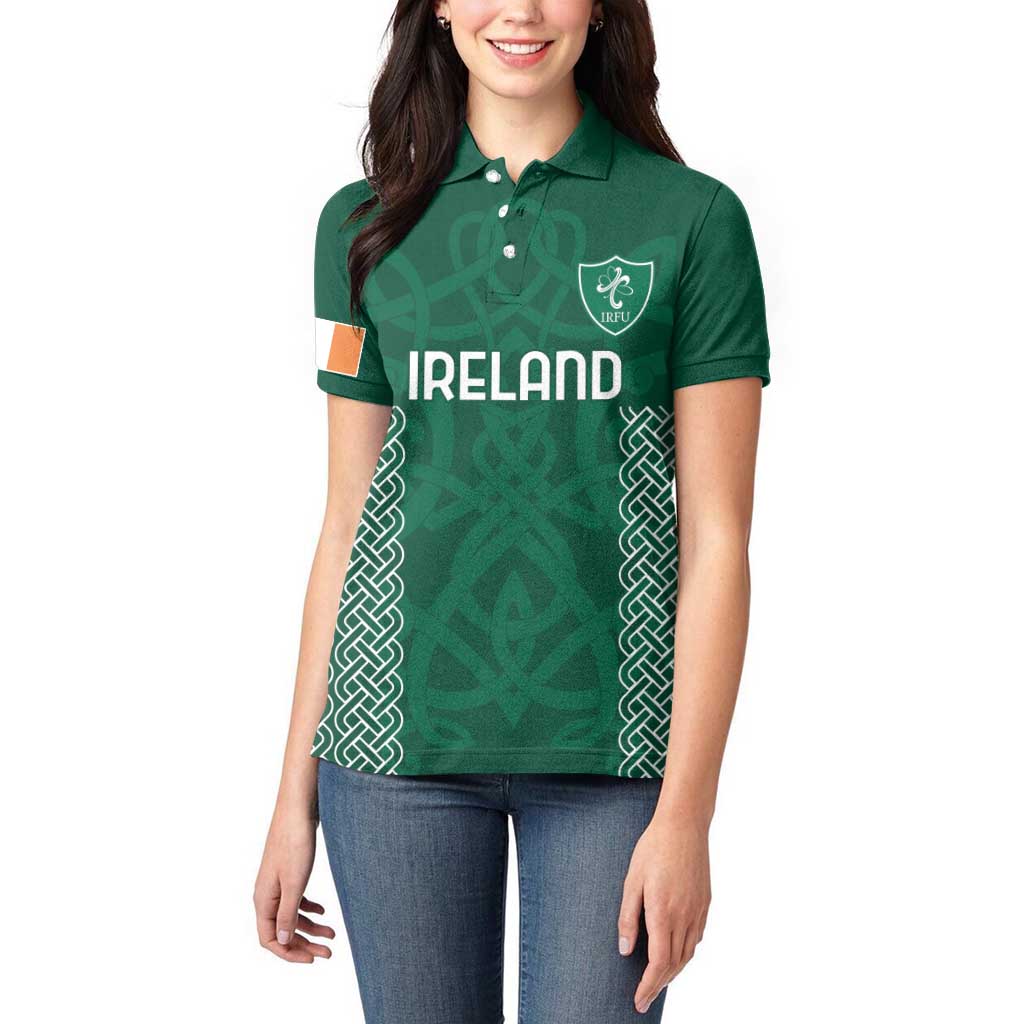 Custom Ireland Rugby Women Polo Shirt Come On Shamrock