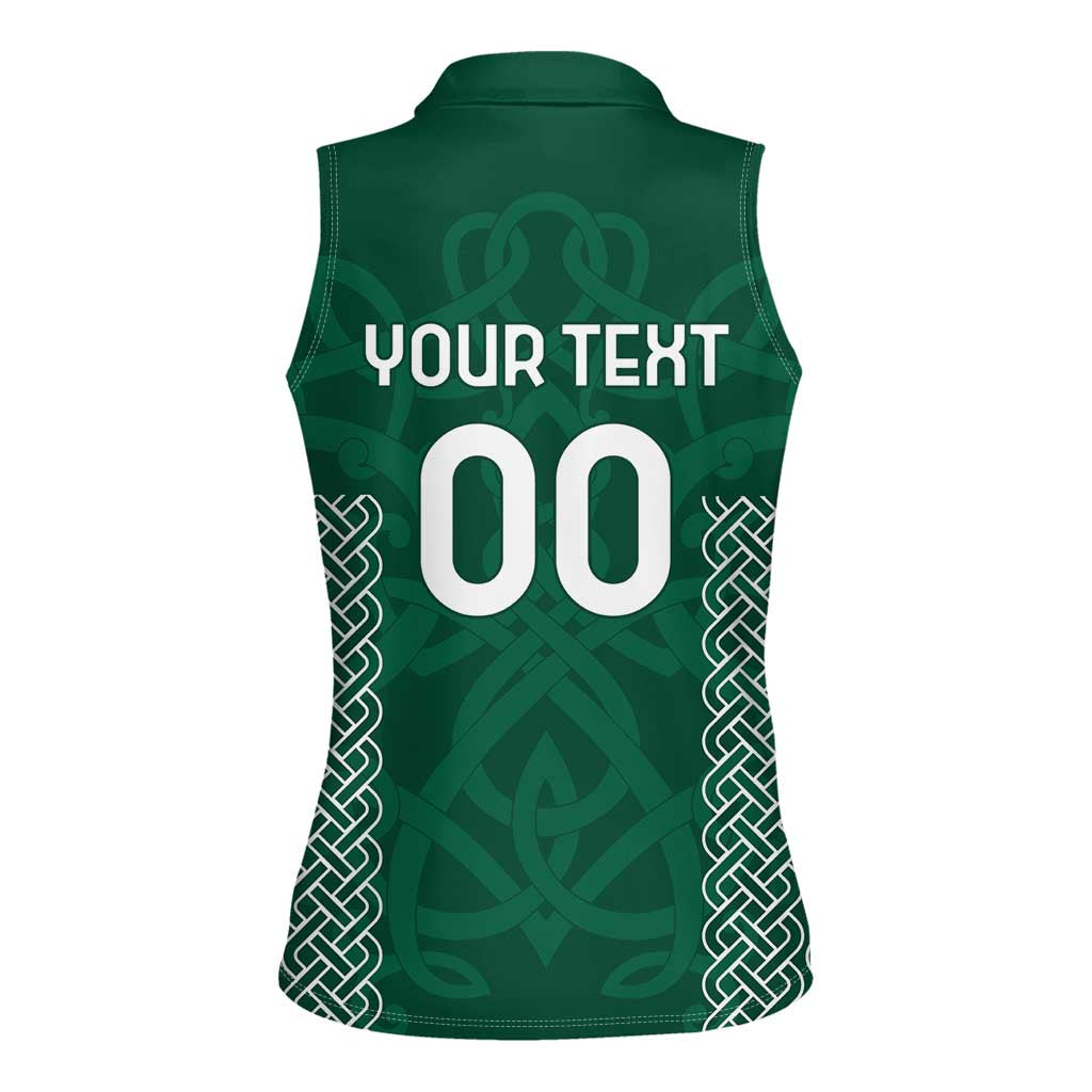 Custom Ireland Rugby Women Sleeveless Polo Shirt Come On Shamrock