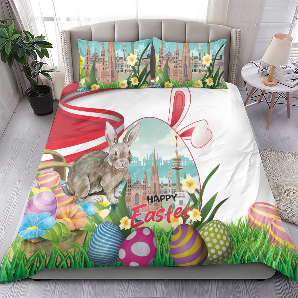 Happy Easter Austria Bedding Set Easter Eggs With St. Stephen's Cathedral