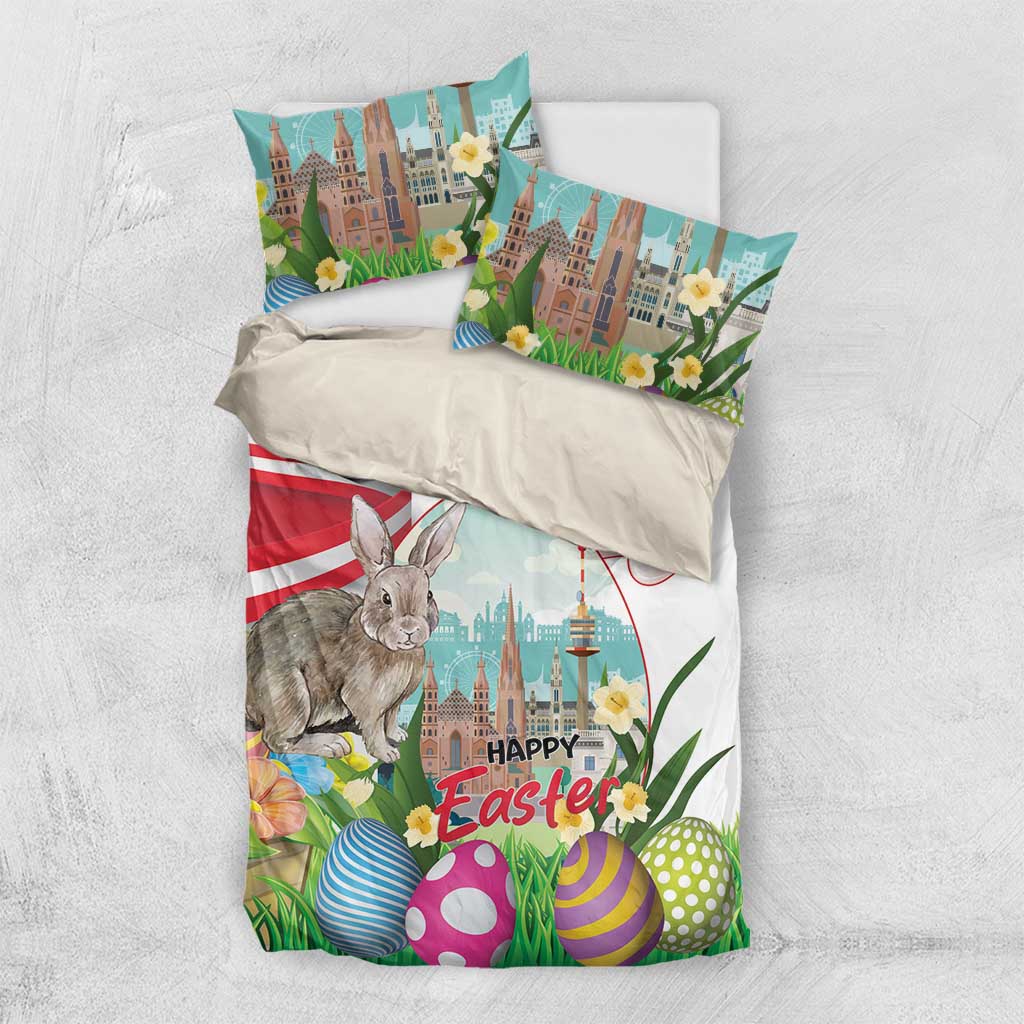 Happy Easter Austria Bedding Set Easter Eggs With St. Stephen's Cathedral