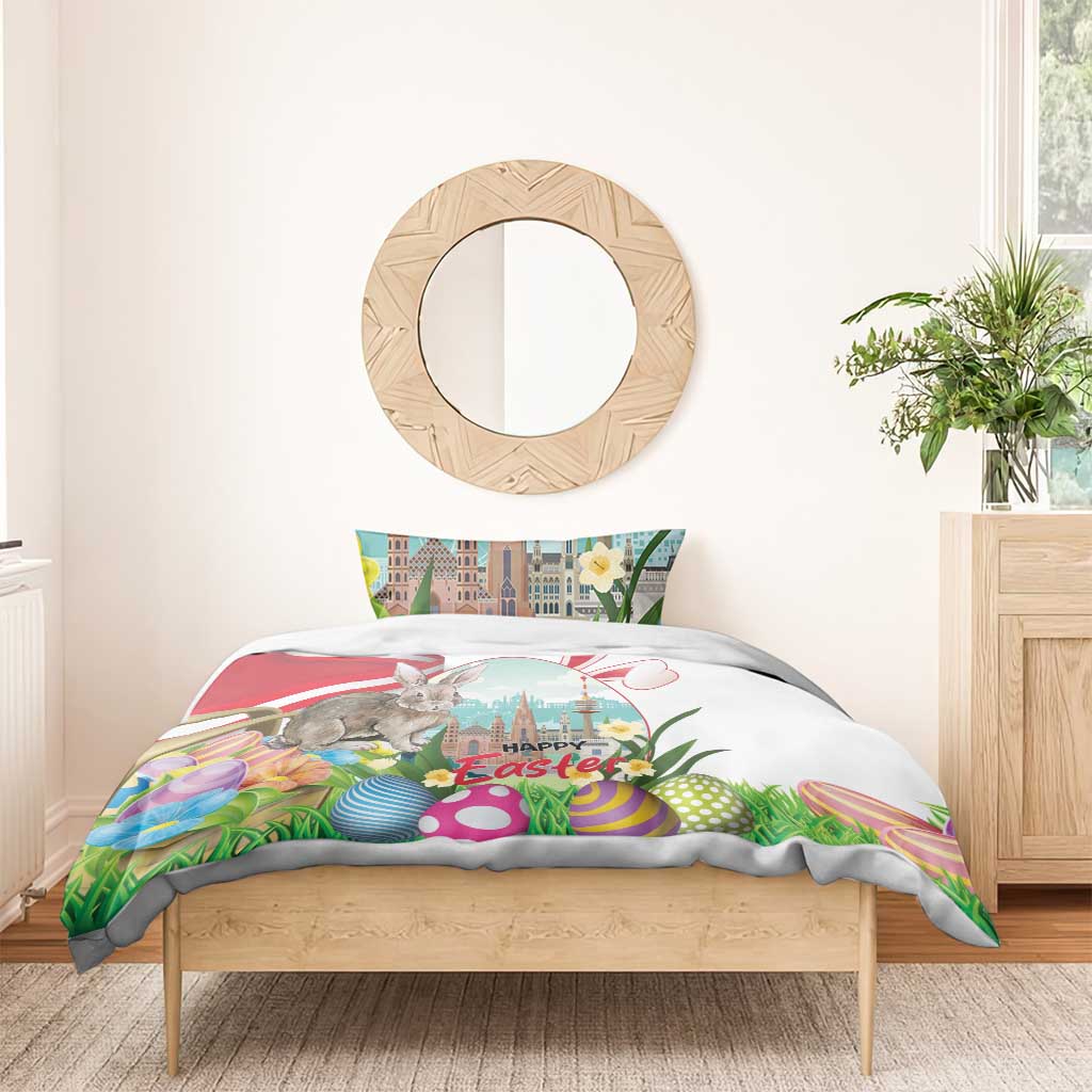 Happy Easter Austria Bedding Set Easter Eggs With St. Stephen's Cathedral