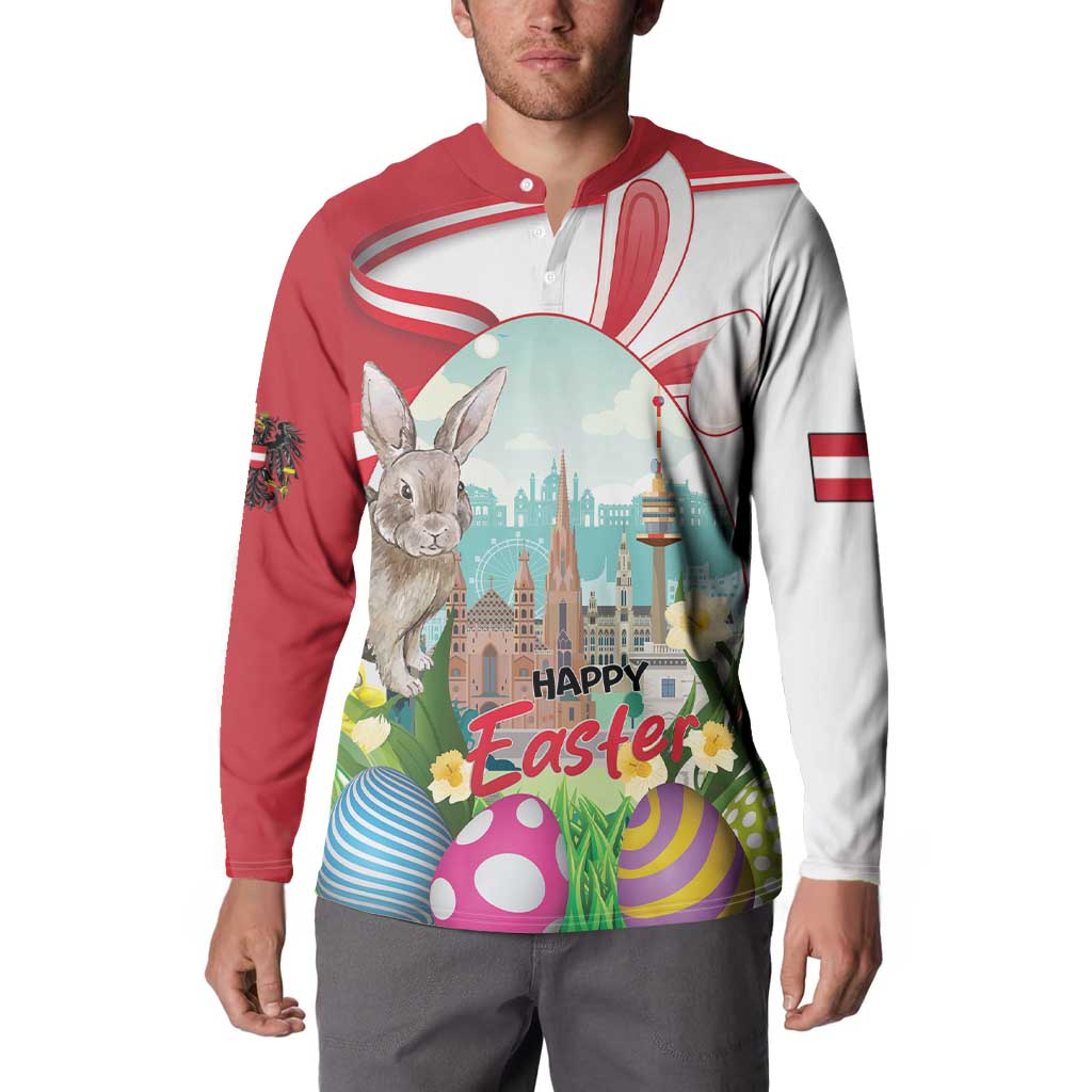 Happy Easter Austria Button Sweatshirt Easter Eggs With St. Stephen's Cathedral