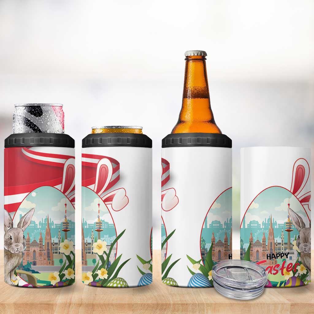 Happy Easter Austria 4 in 1 Can Cooler Tumbler Easter Eggs With St. Stephen's Cathedral
