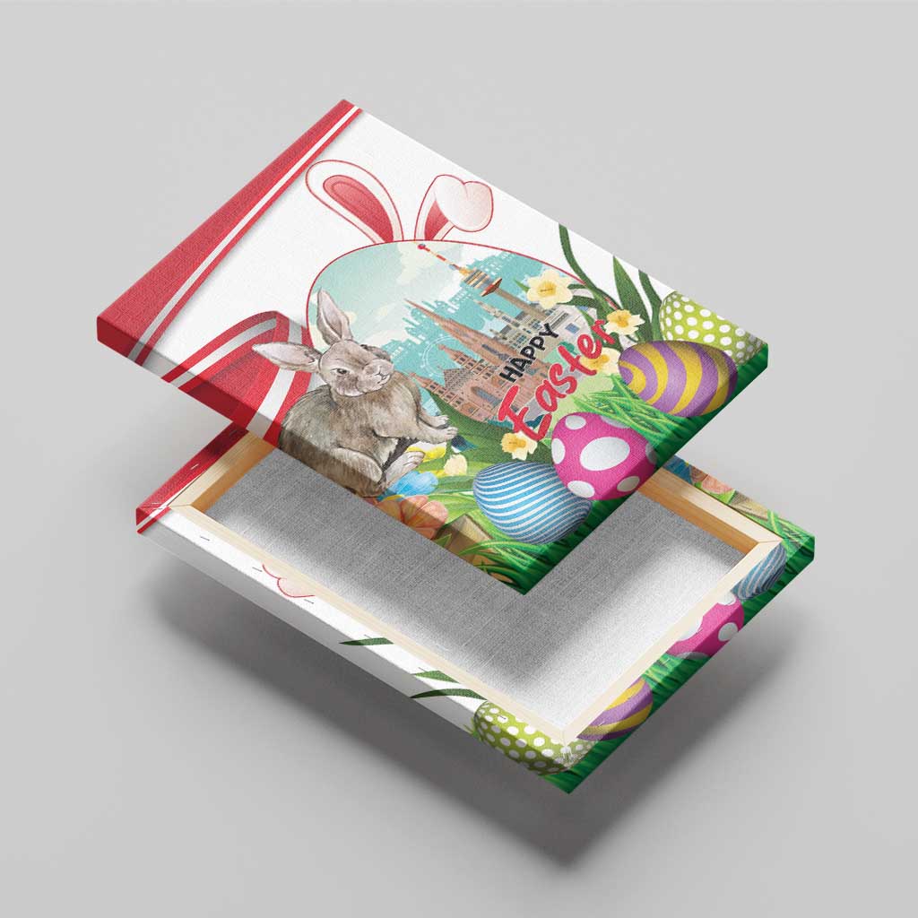 Happy Easter Austria Canvas Wall Art Easter Eggs With St. Stephen's Cathedral
