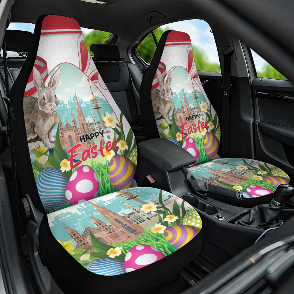 Happy Easter Austria Car Seat Cover Easter Eggs With St. Stephen's Cathedral