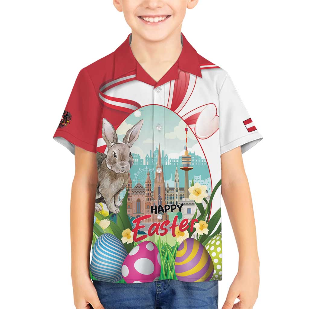 Happy Easter Austria Family Matching Off Shoulder Short Dress and Hawaiian Shirt Easter Eggs With St. Stephen's Cathedral