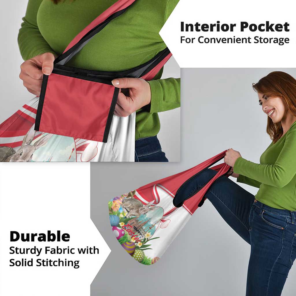 Happy Easter Austria Grocery Bag Easter Eggs With St. Stephen's Cathedral