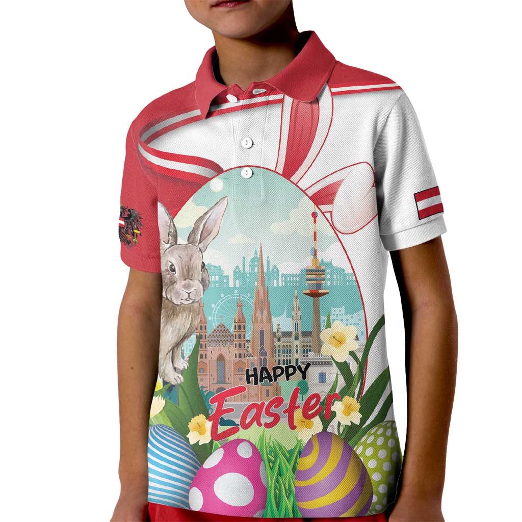 Happy Easter Austria Kid Polo Shirt Easter Eggs With St. Stephen's Cathedral