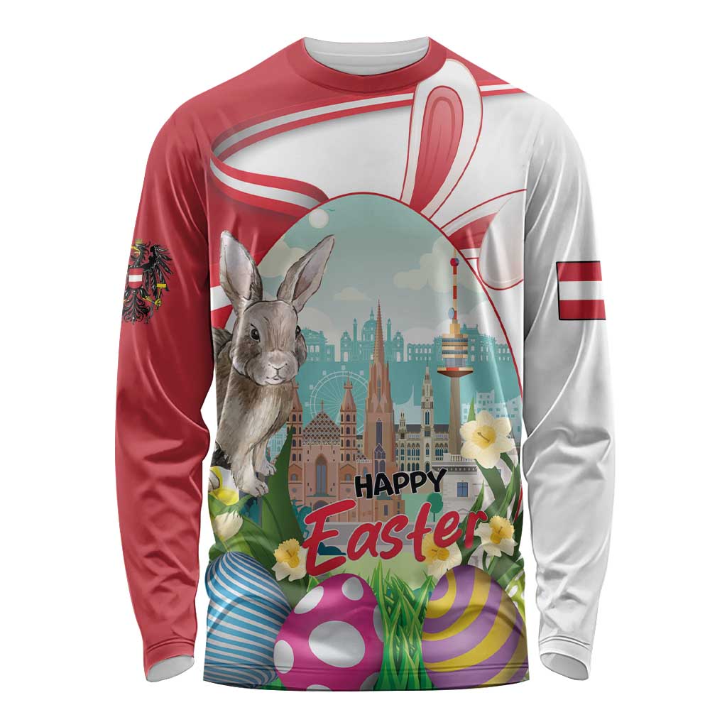 Happy Easter Austria Long Sleeve Shirt Easter Eggs With St. Stephen's Cathedral