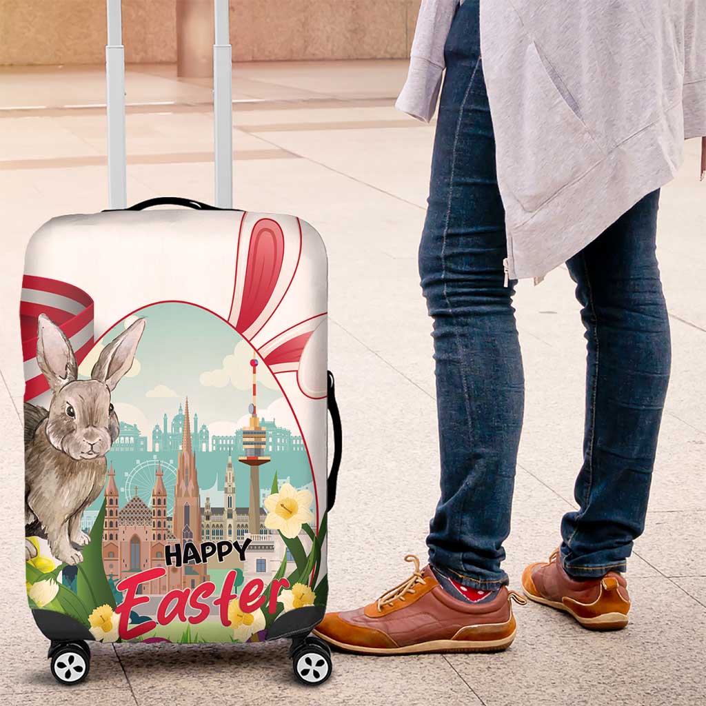Happy Easter Austria Luggage Cover Easter Eggs With St. Stephen's Cathedral