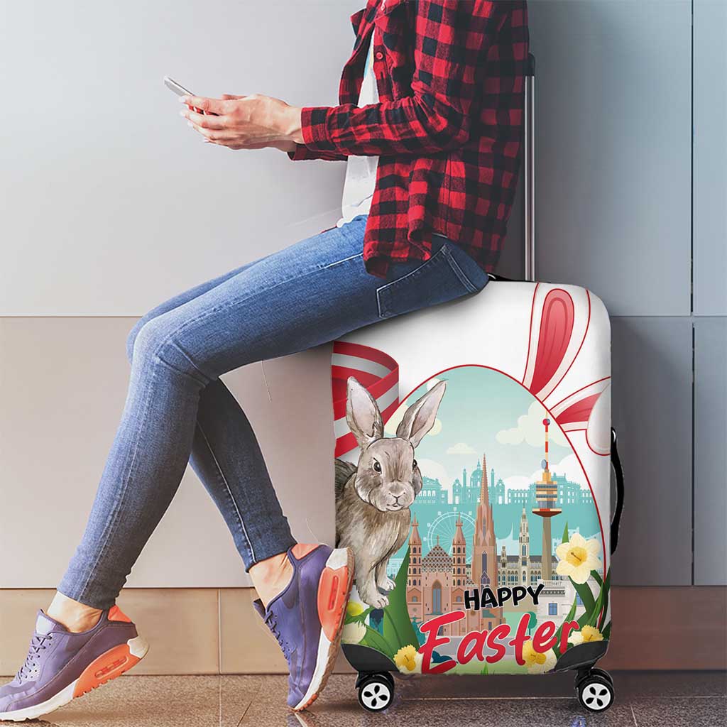 Happy Easter Austria Luggage Cover Easter Eggs With St. Stephen's Cathedral