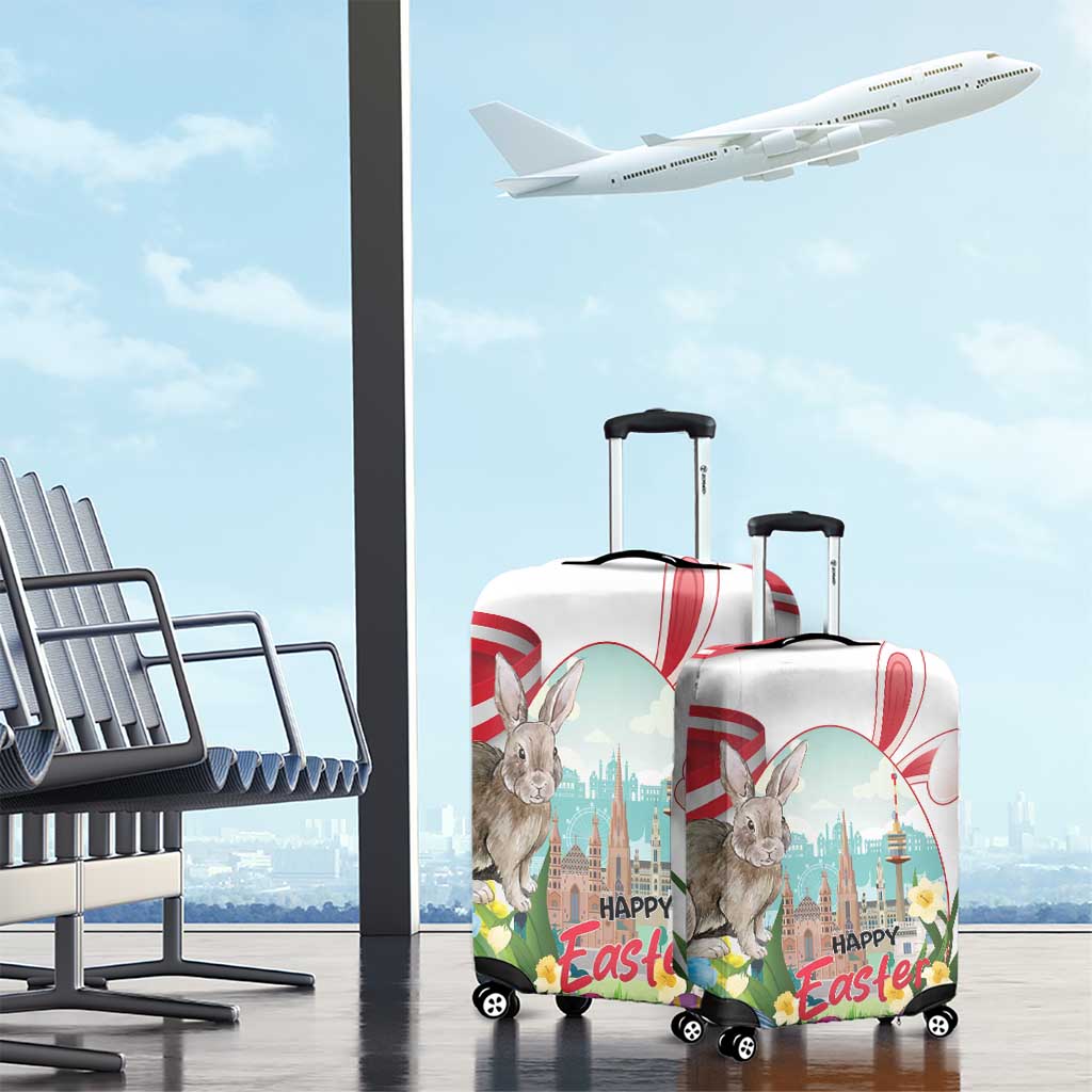 Happy Easter Austria Luggage Cover Easter Eggs With St. Stephen's Cathedral