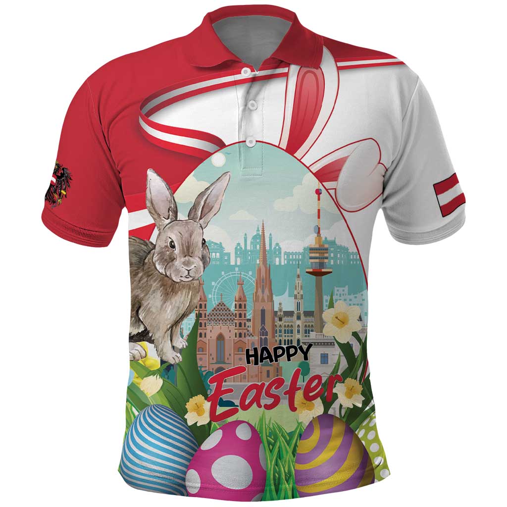 Happy Easter Austria Polo Shirt Easter Eggs With St. Stephen's Cathedral