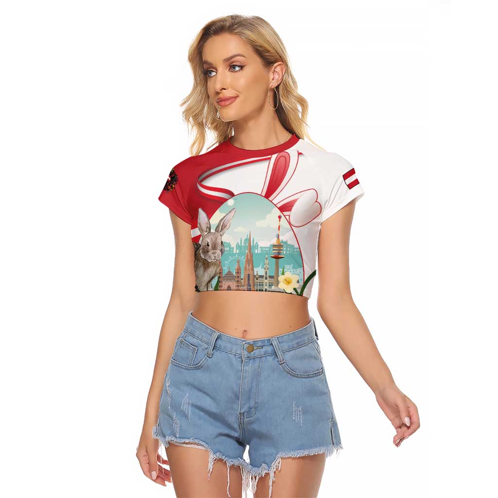 Happy Easter Austria Raglan Cropped T Shirt Easter Eggs With St. Stephen's Cathedral
