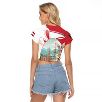Happy Easter Austria Raglan Cropped T Shirt Easter Eggs With St. Stephen's Cathedral