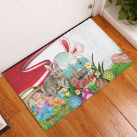 Happy Easter Austria Rubber Doormat Easter Eggs With St. Stephen's Cathedral