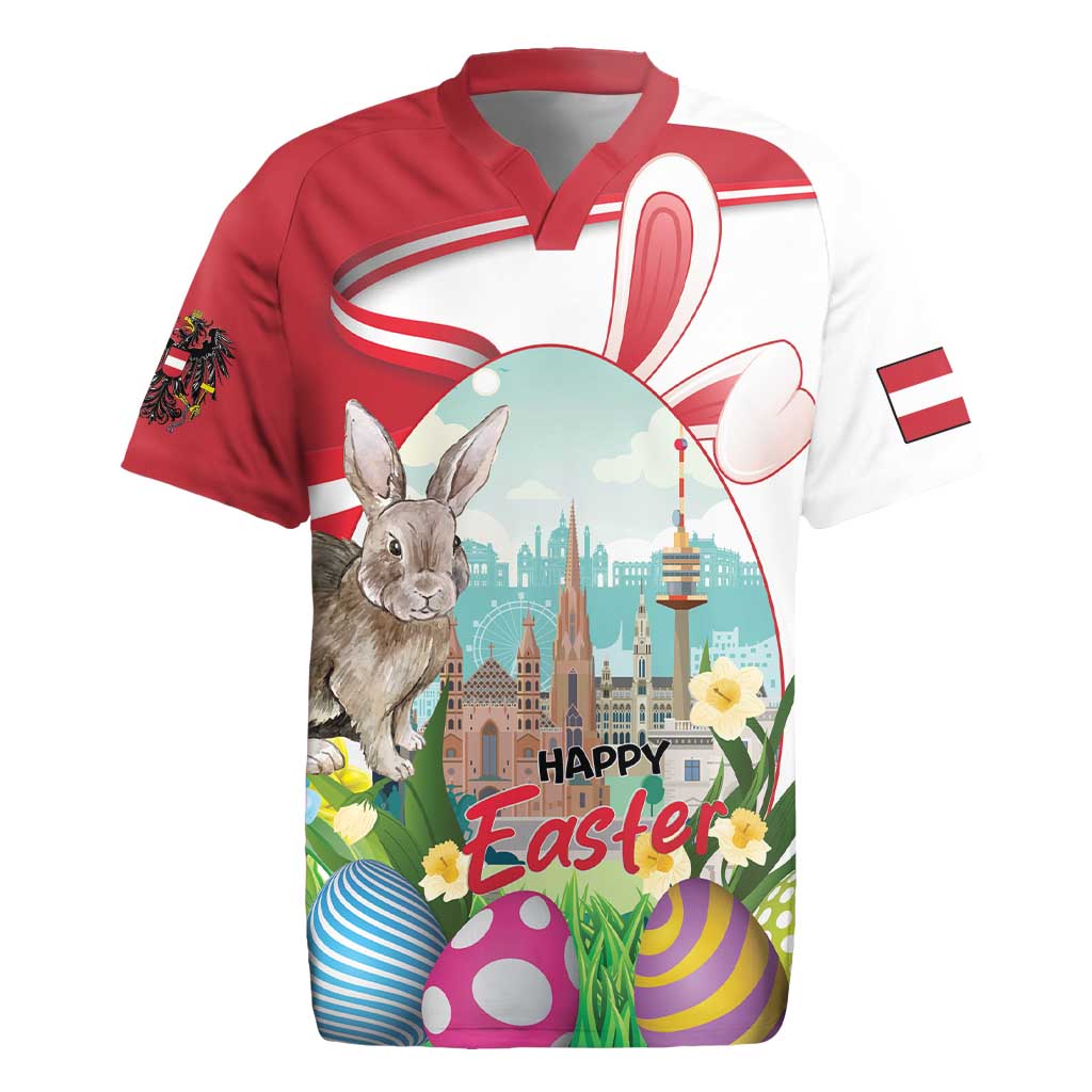 Happy Easter Austria Rugby Jersey Easter Eggs With St. Stephen's Cathedral