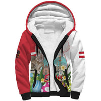 Happy Easter Austria Sherpa Hoodie Easter Eggs With St. Stephen's Cathedral