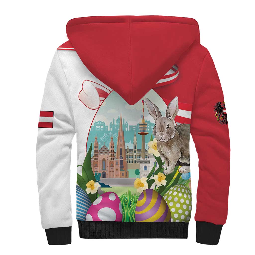 Happy Easter Austria Sherpa Hoodie Easter Eggs With St. Stephen's Cathedral