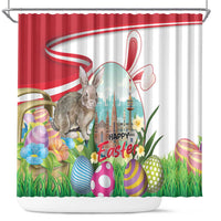 Happy Easter Austria Shower Curtain Easter Eggs With St. Stephen's Cathedral