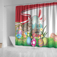 Happy Easter Austria Shower Curtain Easter Eggs With St. Stephen's Cathedral