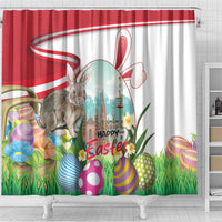 Happy Easter Austria Shower Curtain Easter Eggs With St. Stephen's Cathedral