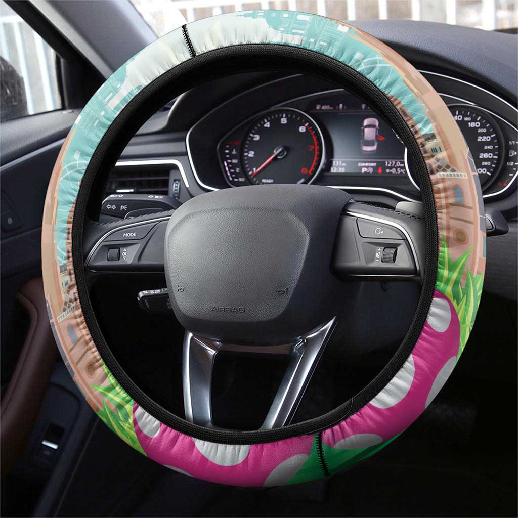 Happy Easter Austria Steering Wheel Cover Easter Eggs With St. Stephen's Cathedral