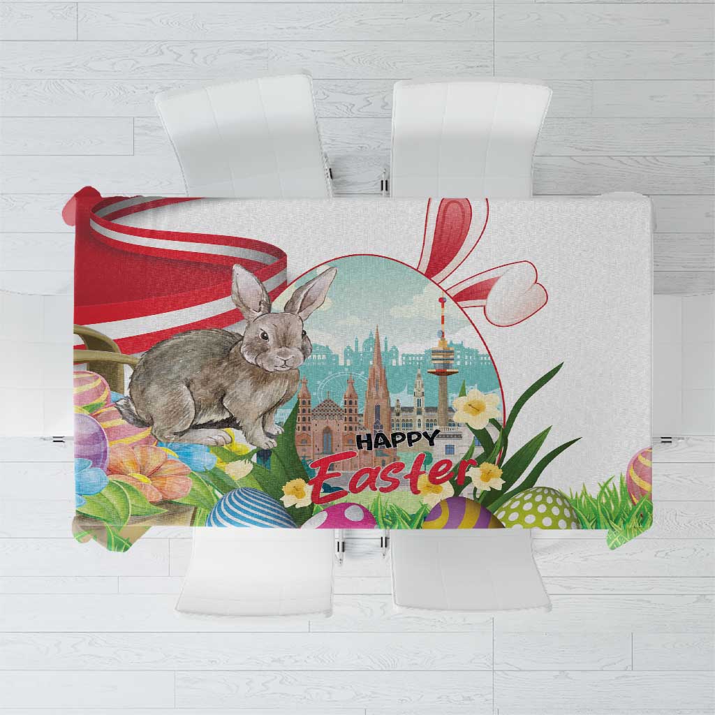 Happy Easter Austria Tablecloth Easter Eggs With St. Stephen's Cathedral