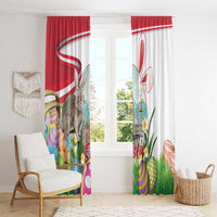 Happy Easter Austria Window Curtain Easter Eggs With St. Stephen's Cathedral