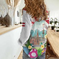 Happy Easter Austria Women Casual Shirt Easter Eggs With St. Stephen's Cathedral