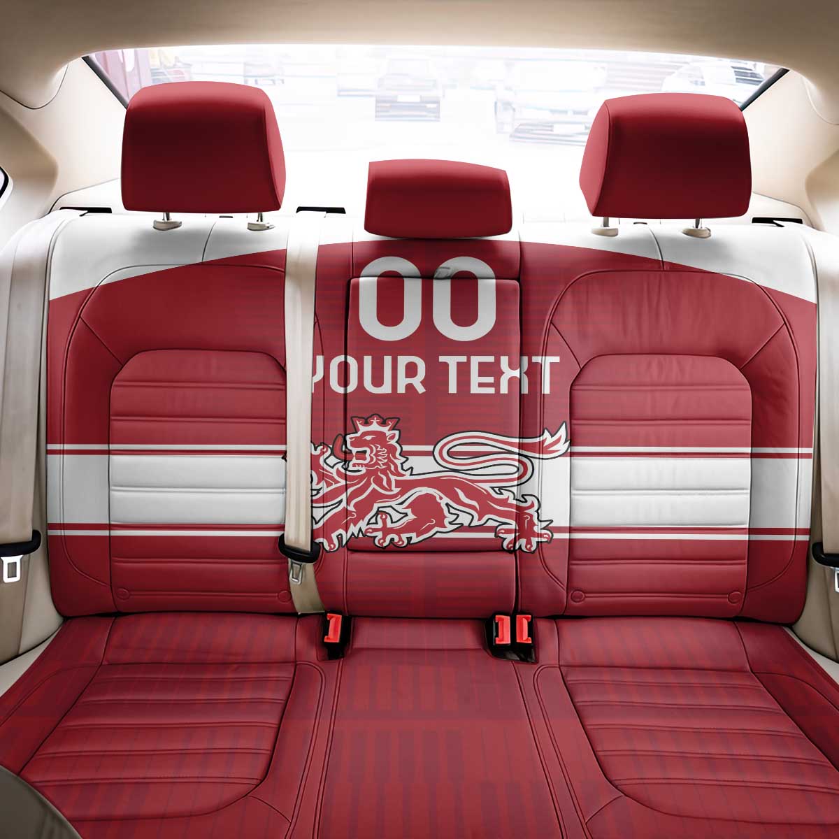 Custom Denmark Hockey Back Car Seat Cover Danish Lions