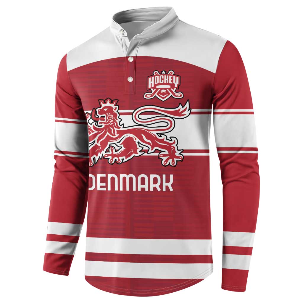 Custom Denmark Hockey Button Sweatshirt Danish Lions