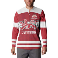 Custom Denmark Hockey Button Sweatshirt Danish Lions
