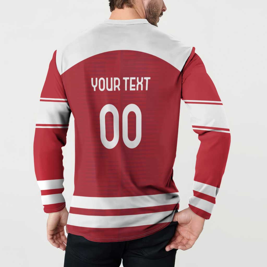 Custom Denmark Hockey Button Sweatshirt Danish Lions